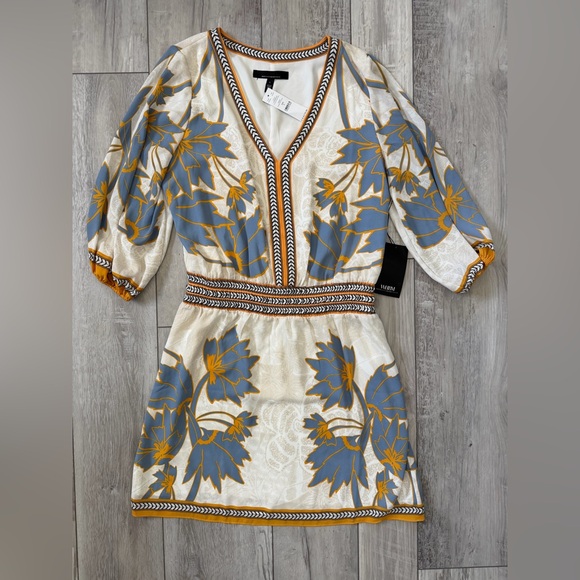 ✨NWT- White House Black Market VNK Smoked Mini Draped Floral Dress size large - Picture 7 of 12